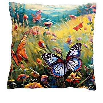 

4sleep Povlak na polštář 40 × 40 cm, na zip velur - Motýlí louka