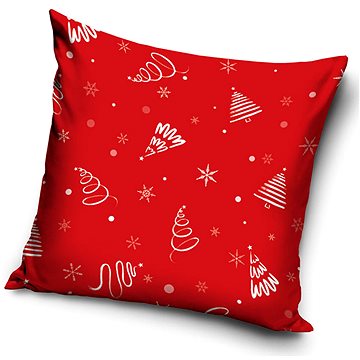 

TipTrade Vánoční povlak Vločky a stromečky 40 × 40 cm