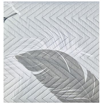 

4sleep Oboustranný přehoz na postel 200 × 220 cm - peří šedé na bílé/šedý