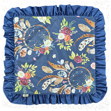 

4sleep Povlak na zip velur s volánkem 40 × 40 cm tmavě modrý