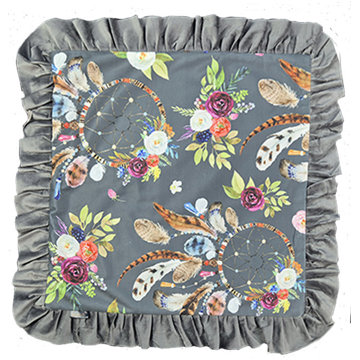 

4sleep Povlak na zip velur s volánkem 40 × 40 cm tmavě šedý