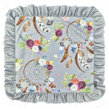 

4sleep Povlak na zip velur s volánkem 40 × 40 cm světle šedý
