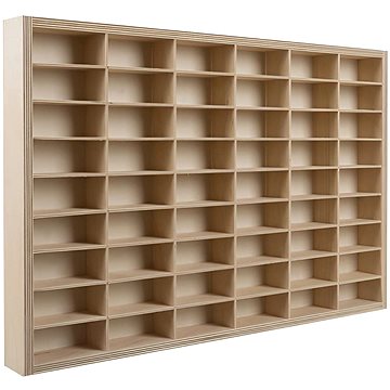 Kruzzel 21998 Dřevěná polička na autíčka na 54 ks 40 x 60 x 5 cm