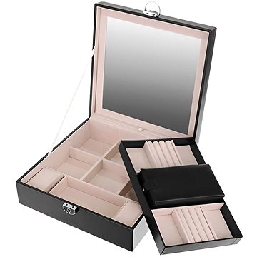 

Beautylushh Luxusní šperkovnice se zrcadlem, černá
