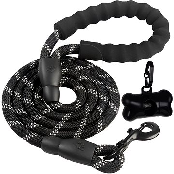 

Purlov 21654 Vodítko pro psy reflexní kulaté 3 m černá + pouzdro na sáčky