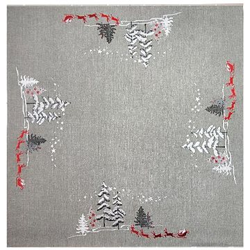 

4sleep Vánoční ubrus č.15960 červení sobi 85 × 85 cm - stříbrný