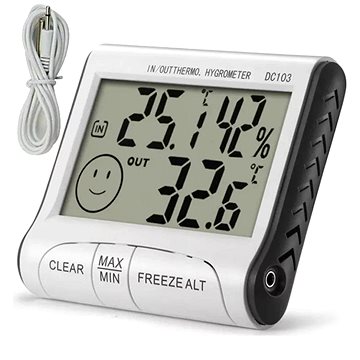 

Verk 01763 Teploměr s externí sondou, vlhkoměrem a časem