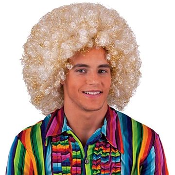 

FUNNY FASHION Paruka afro bílá zlatá