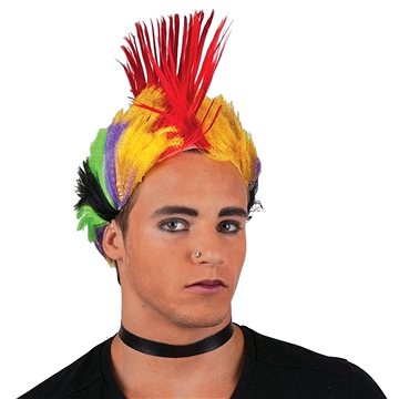 

FUNNY FASHION Paruka punk duhové číro