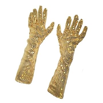 

Funny Fashion Dlouhé rukavice s flitry, 45 cm - zlaté