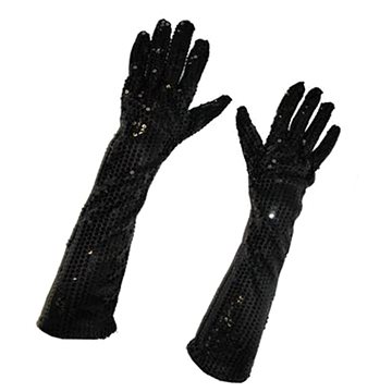 

Funny Fashion Dlouhé rukavice s flitry, 45 cm - černé