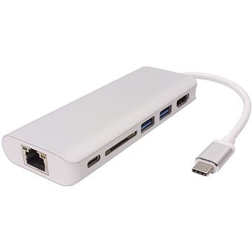 

PremiumCord USB 3.1 na HDMI + RJ45 + 2xUSB3.0 +SD card + PD charge