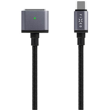 FIXED Cable USB-C/MagSafe 3 2m 140W opletený šedý