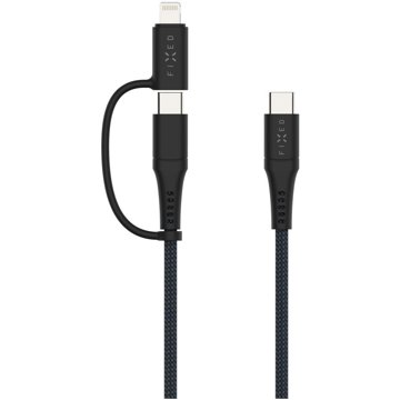 

FIXED Cable USB-C/USB-C a Lightning adaptérem PD 1.2m MFi PD 60W šedý