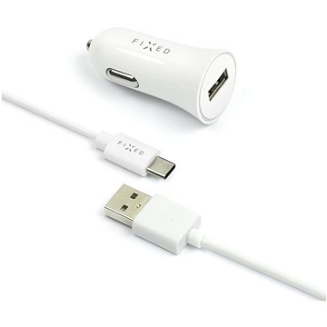 FIXED Rapid Charge Car USB-C bílá - Nabíječka do auta