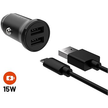 

FIXED s 2xUSB výstupem a USB/micro USB kabelem 1 metr 15W Smart Rapid Charge černá