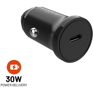 

FIXED Car s USB-C výstupem a podporou PD 30W černá