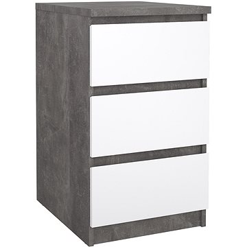 

FALCO Komoda Simplicity 237 beton / bílý lesk