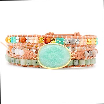 

Flor de Cristal Wrap náramek Osvícení, Amazonit světlý II
