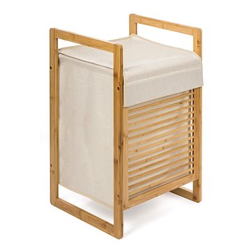 

G21 Koš 40,5 × 35 × 63 cm s látkovou vložkou s víkem 55 l, bambus