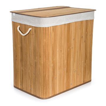 

G21 Koš 60 × 40 × 63 cm 150 l s bílým látkovým košem, bambus