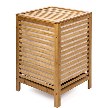 

G21 Koš 45 × 45 × 63,5 cm s látkovou vložkou s víkem 80 l, bambus