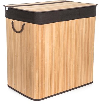 

G21 Koš 60 × 40 × 63 cm 150 l s hnědým látkovým košem, bambus
