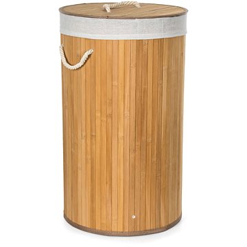 

G21 Koš 35 × 60 cm kulatý s bílým látkovým košem 55 l, bambus