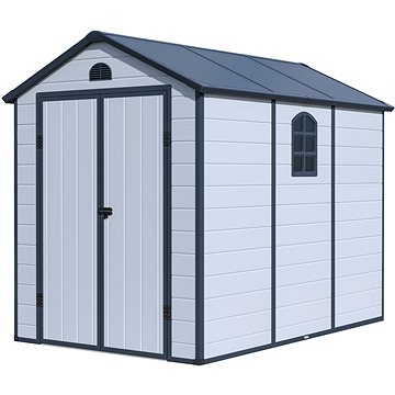 

G21 Domek zahradní Boston 523 - 188 × 278 cm, plastový, světle šedý