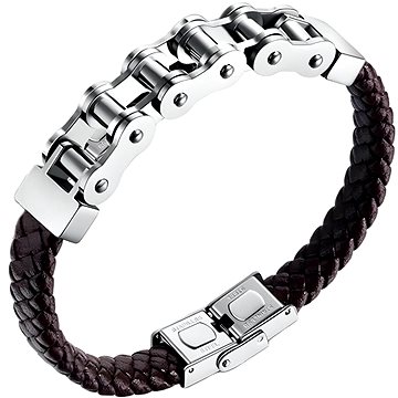 

Gaira Kožený náramek Chain 30294-22 hnědý