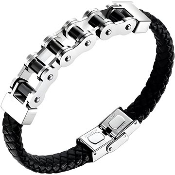 

Gaira Kožený náramek Chain 30294-10 černý