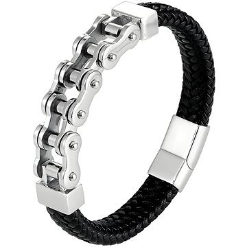 

Gaira Kožený náramek Chain 30294-22 černý