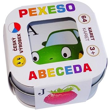 

Teddies Hmaťák Pexeso Abeceda 64 karet v plechové krabičce