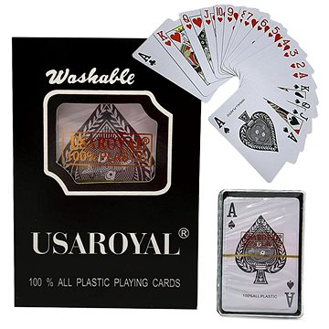 Verk Plastové pokerové karty 54 ks - černé balení