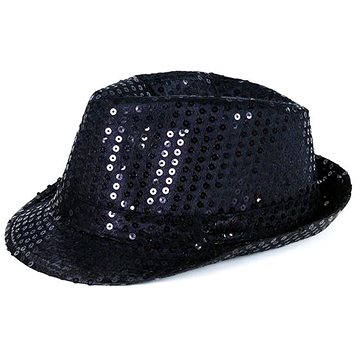 

GUIRCA Klobouk černý s flitry, Silvestr disco 80. léta