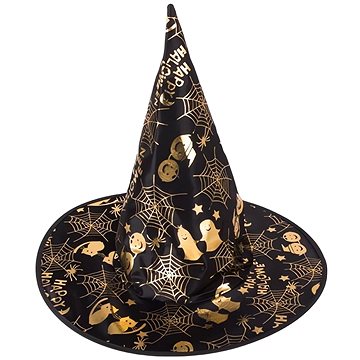 

Verk Dětský čarodějnický klobouk Helloween černozlatá