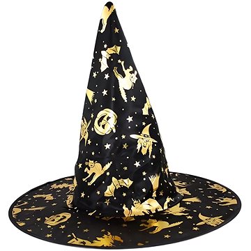 

Verk Dětský čarodějnický klobouk Helloween zlatočerná