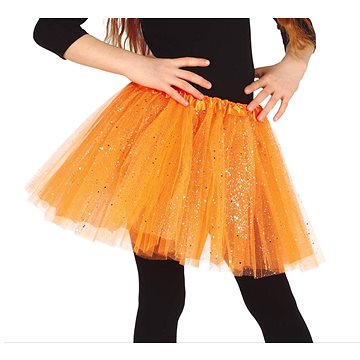 

Guirca Dětská tylová tutu sukně s flitry 30 cm, oranžová