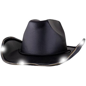 

Funny Fashion Kovbojský klobouk s LED světýlky, černý