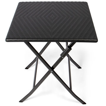 

LATUPO Zahradní stůl Park Alley, ratanový, černý, 61,5 cm