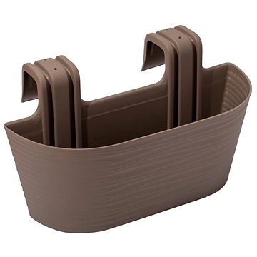 

GARDINO Truhlík na zábradlí FINESA, 44 × 15 cm, vysoký 24,5 cm, mocca