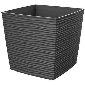 

GARDINO Květináč FINESA, 20 × 20 cm, vysoký 17,3 cm, antracit