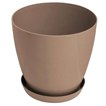 

GARDINO Květináč LUX s podmiskou, průměr 22 cm, hnědý