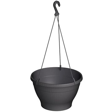 

GARDINO Květináč závěsný ESPRIT, průměr 26 cm, vysoký 16,5 cm, antracit