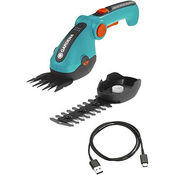 

GARDENA Nůžky na trávu a keře AKU ComfortCut Li se dvěma nástavci (1x2,5 Ah)