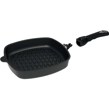 

AMT Gastroguss Litinová pánev BBQ 28 × 28 cm, vhodná na indukci, s odnímatelnou rukojetí