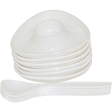 

Stojánek na vajíčko plast 6 ks se lžičkami