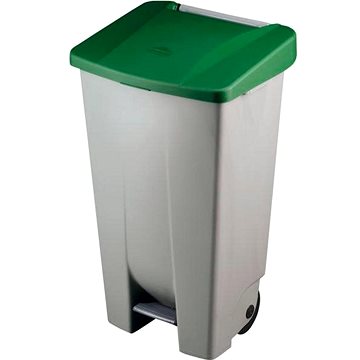 

Gastro Odpadkový koš nášlapný 120 l, šedá/zelená