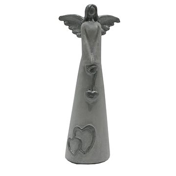 

GOBA Vánoční dekorace - keramický anděl, bílý se srdcem, 15 cm