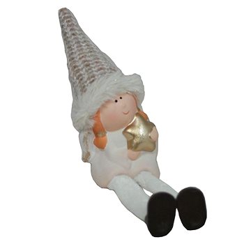 

GOBA Vánoční dekorace - keramická andělka, sedící, 24 cm